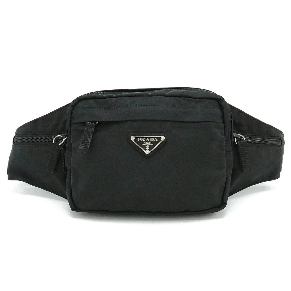 Prada Waist Pouch Clutch Bag Hip Body Shoulder NERO Black